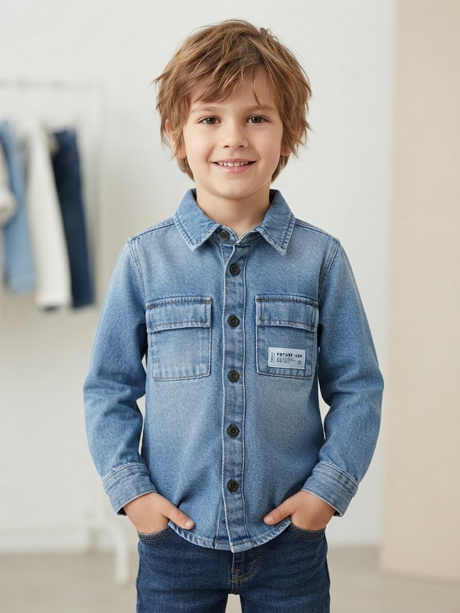 Chemise en jean bleu clair