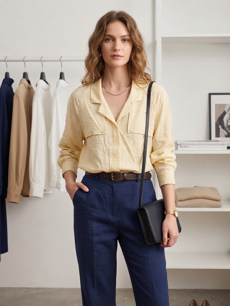 Chemise jaune pale
